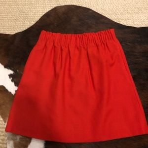 JCrew Red Wool High Waisted Skirt